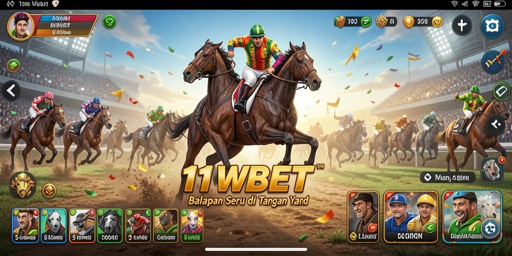 Tampilan gameplay 11WBET yang seru saat balapan.