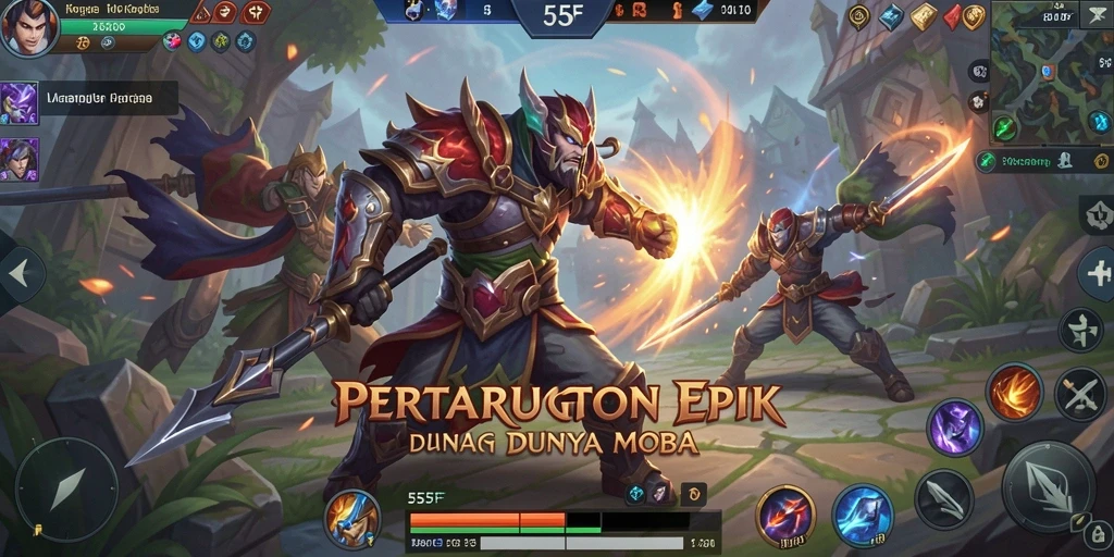 Tangkapan layar menunjukkan aksi gameplay seru dalam 555F.
