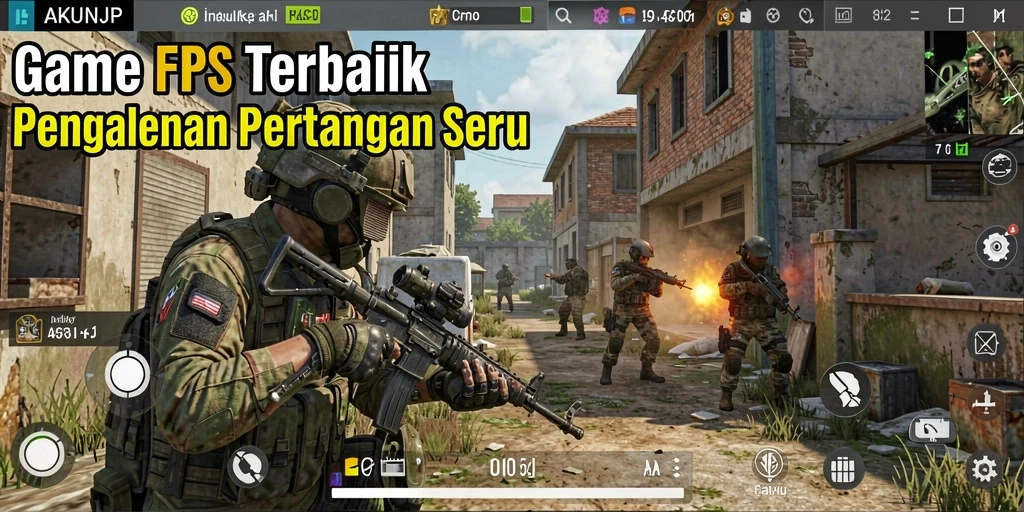 Tampilan gameplay AKUNJP yang seru dan menegangkan di battlefield.