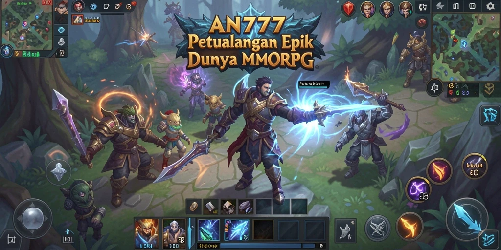 Tampilan gameplay seru dalam AN777, dunia MMORPG yang penuh warna.