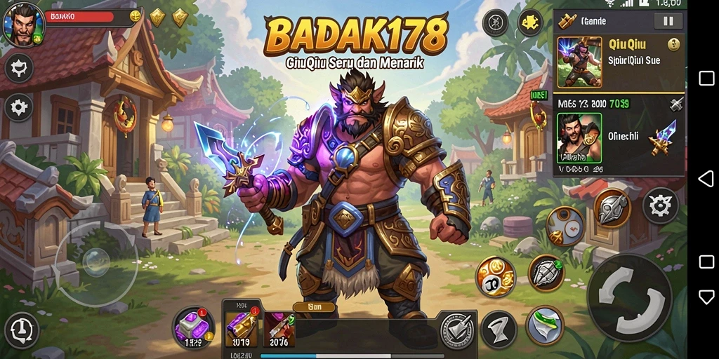 Tampilan layar utama BADAK178 dengan gameplay QiuQiu yang seru.