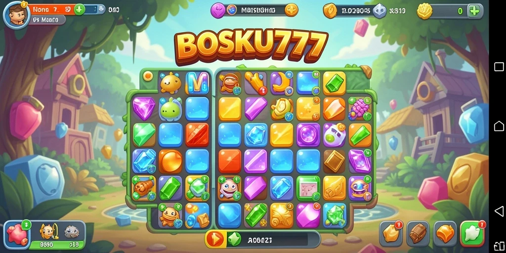 Screenshot gameplay BOSKU777 yang menarik dalam kategori Match-3.