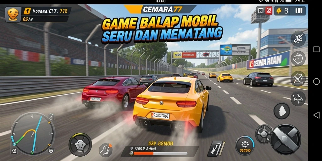 Tampilan gameplay seru balapan mobil CEMARA77.