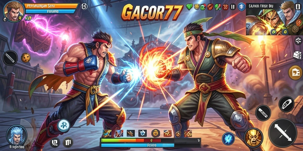 Tampilan gameplay GACOR77 yang intens dalam pertempuran Fighting.
