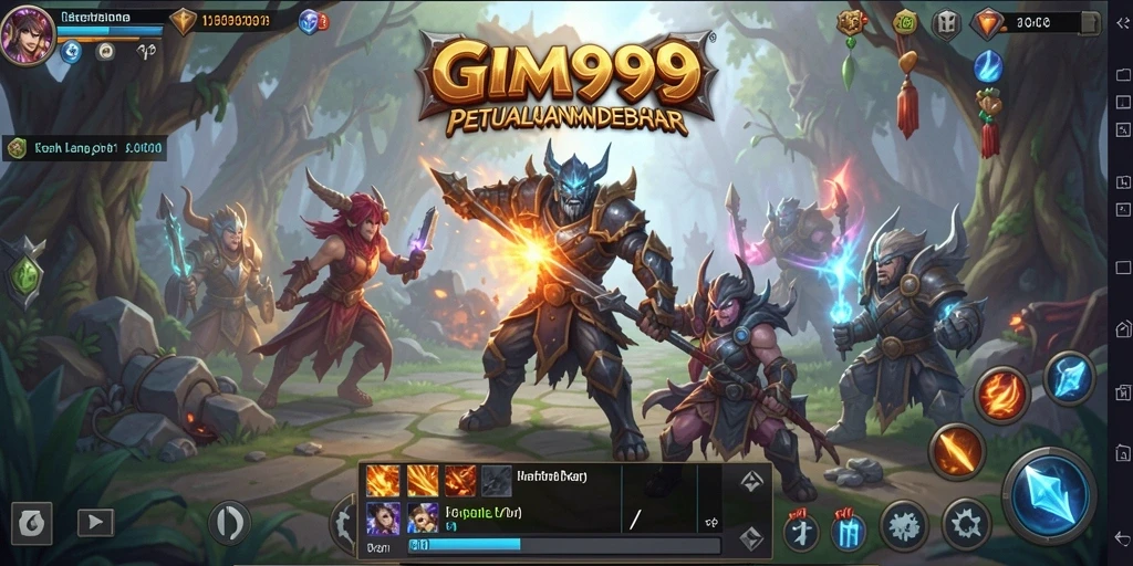 Screenshot GIM999 menampilkan aksi seru dalam dunia MMORPG.