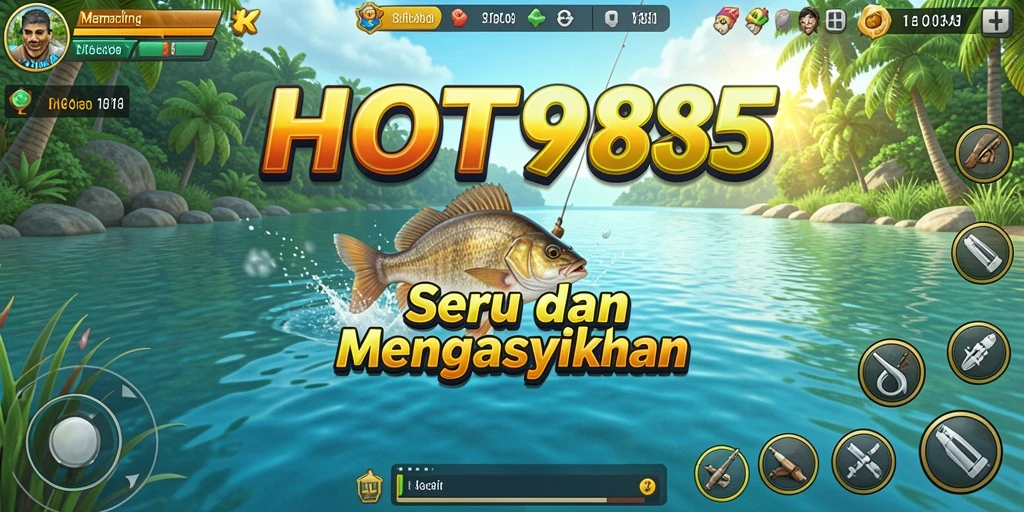 Tampilan menarik gameplay memancing HOT985 dengan ikan beragam.