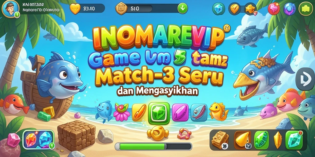 Tampilan gameplay seru INDOMAREVIP dengan elemen Match-3 yang mengasyikkan.
