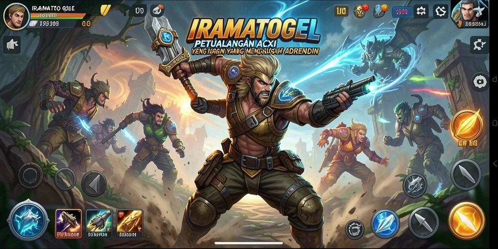 Tangkapan layar menampilkan aksi seru dan pertarungan mendebarkan dalam IRAMATOGEL.
