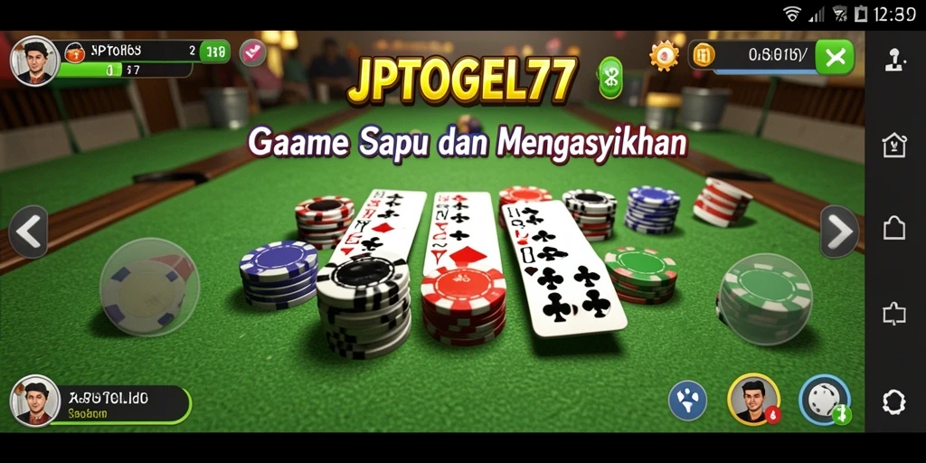 Tampilan gameplay seru JPTOGEL77 dalam permainan Gaple.