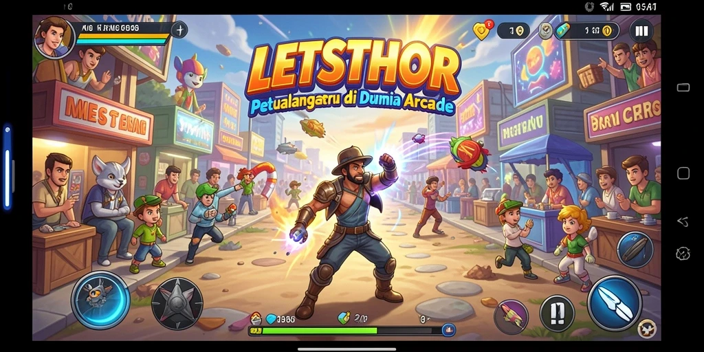 Tampilan gameplay seru di <strong>LETSTHOR</strong> dengan berbagai tantangan arcade.