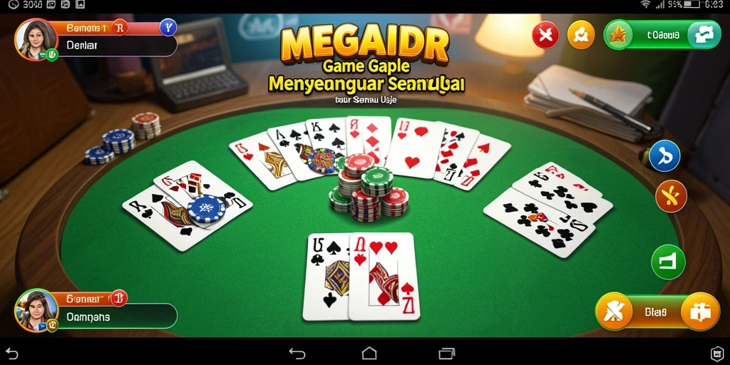 Tampilan gameplay seru dalam MEGAIDR saat bermain Gaple.