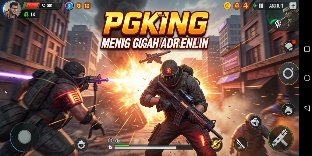 Tampilan gameplay seru PGKING dengan aksi mendebarkan.