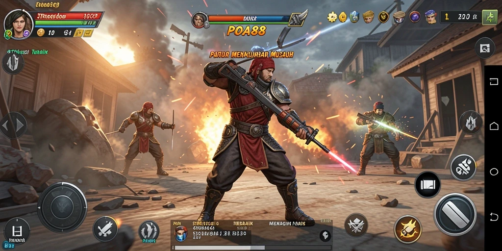 Screenshot utama POA88 menampilkan aksi strategi yang intens.