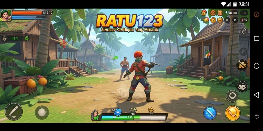 Tampilan screenshot gameplay <strong>RATU123</strong> yang menunjukkan interaksi karakter.