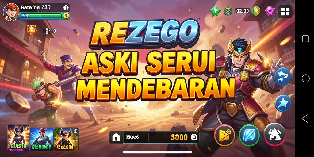 Screenshot utama menunjukkan aksi seru dalam gameplay REZEGO.