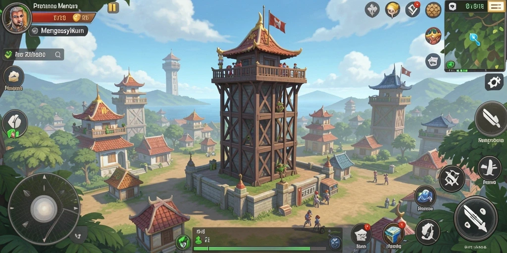 Screenshot dari gameplay RP8 yang menampilkan aksi Tower Defense yang seru.