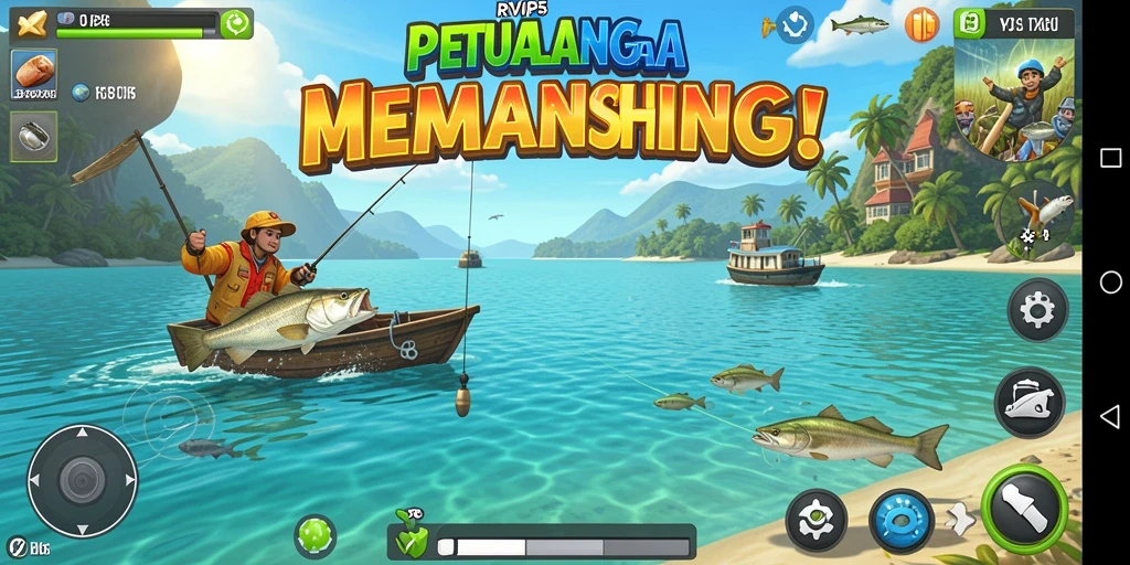 Tampilan gameplay RVIP5 dengan pengalaman memancing yang memukau.