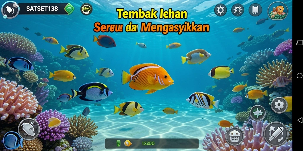 Tampilan gameplay menarik dari SATSET138 saat menembak ikan.