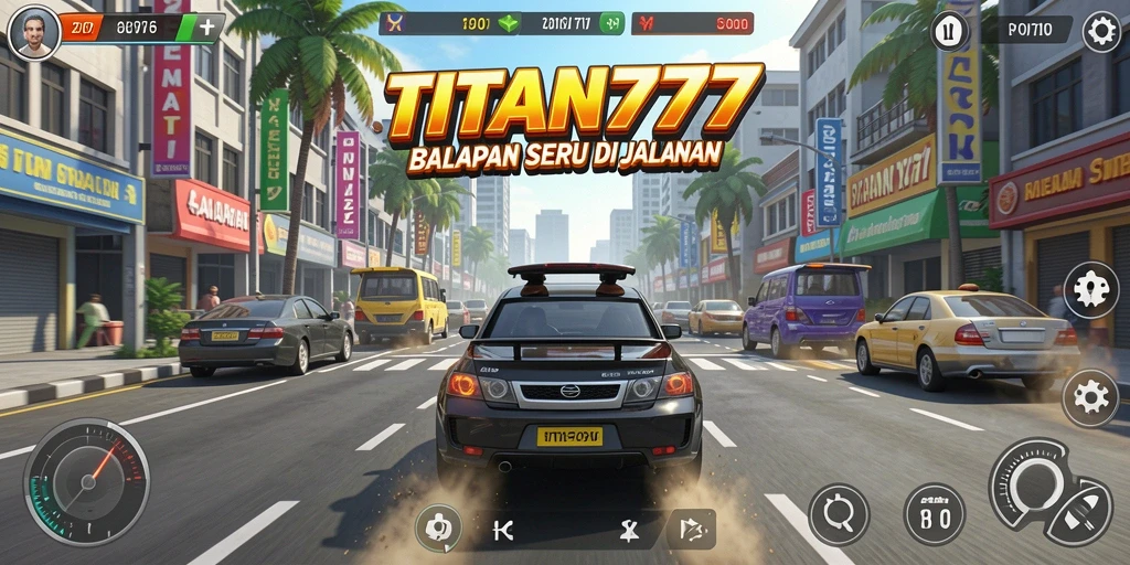Gameplay Racing TITAN777 yang menegangkan dan seru.