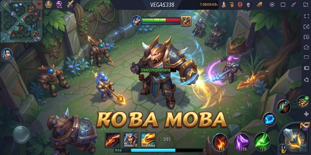 Tangkapan layar gameplay seru dari VEGAS338 saat pertempuran intens.