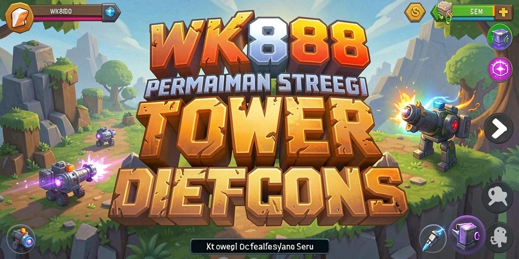 Tampilan gameplay seru dalam WK888 Tower Defense.