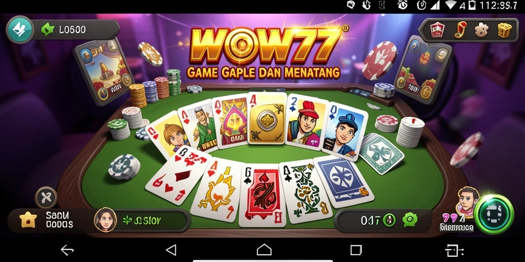 Screenshot utama WOW77 menampilkan gameplay Gaple yang seru dan mengasyikkan.
