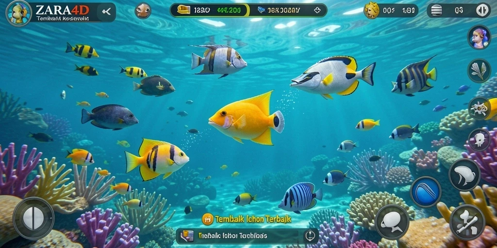 Tampilan gameplay menembak ikan yang seru di ZARA4D.